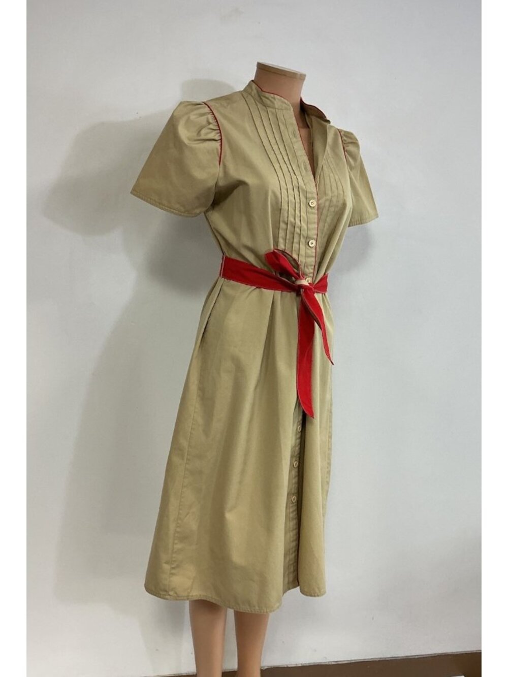 Vintage Midi Shirt Dress 80’s Flight Attendant Look Womens 14